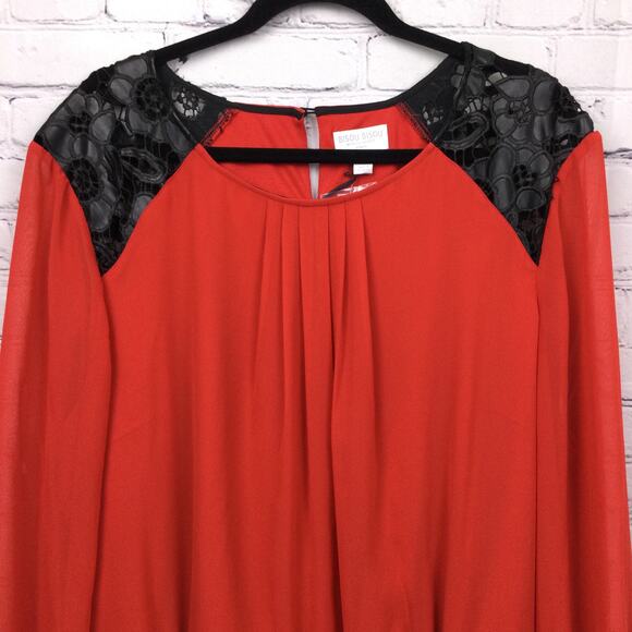 Bisou Bisou Peplum Elastic Waist Crochet Lace Pleated Round Neck Sheer Blouse 3X - Picture 2 of 16